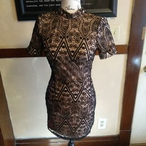 Black and nude lace dress